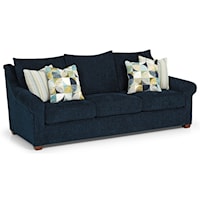 Sofa with Rolled Arms and Loose Back Pillows