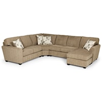 Casual 5-Seat Sectional Sofa with LAF Sleeper and Gel Mattress