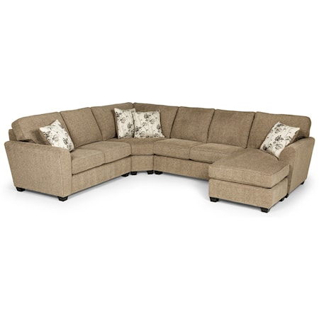Casual 5-Seat Sectional Sofa with LAF Sleeper and Basic Mattress