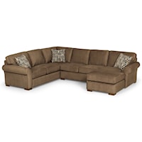 Casual 5-Seat Sectional Sofa with RAF Chaise Lounge & Hidden Storage