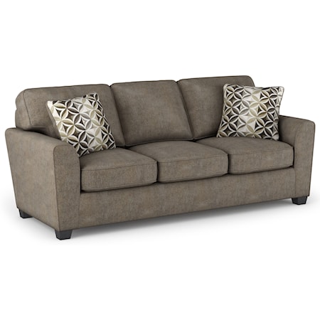 Casual Queen Gel Sleeper Sofa with Rounded Flair Arms