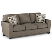 Casual Queen Gel Sleeper Sofa with Rounded Flair Arms