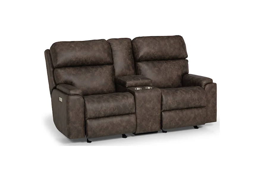 823 Power Glide Recline Love w/ Pwr Head & Lumb by Sunset Home at Sadler's Home Furnishings