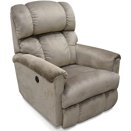 Casual Rocker Recliner with Padded Rolled Arms