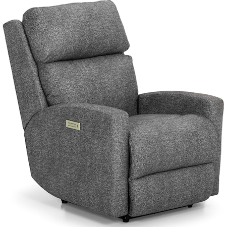 Contemporary Power Recliner with Power Head/Lumbar and USB Charging Port