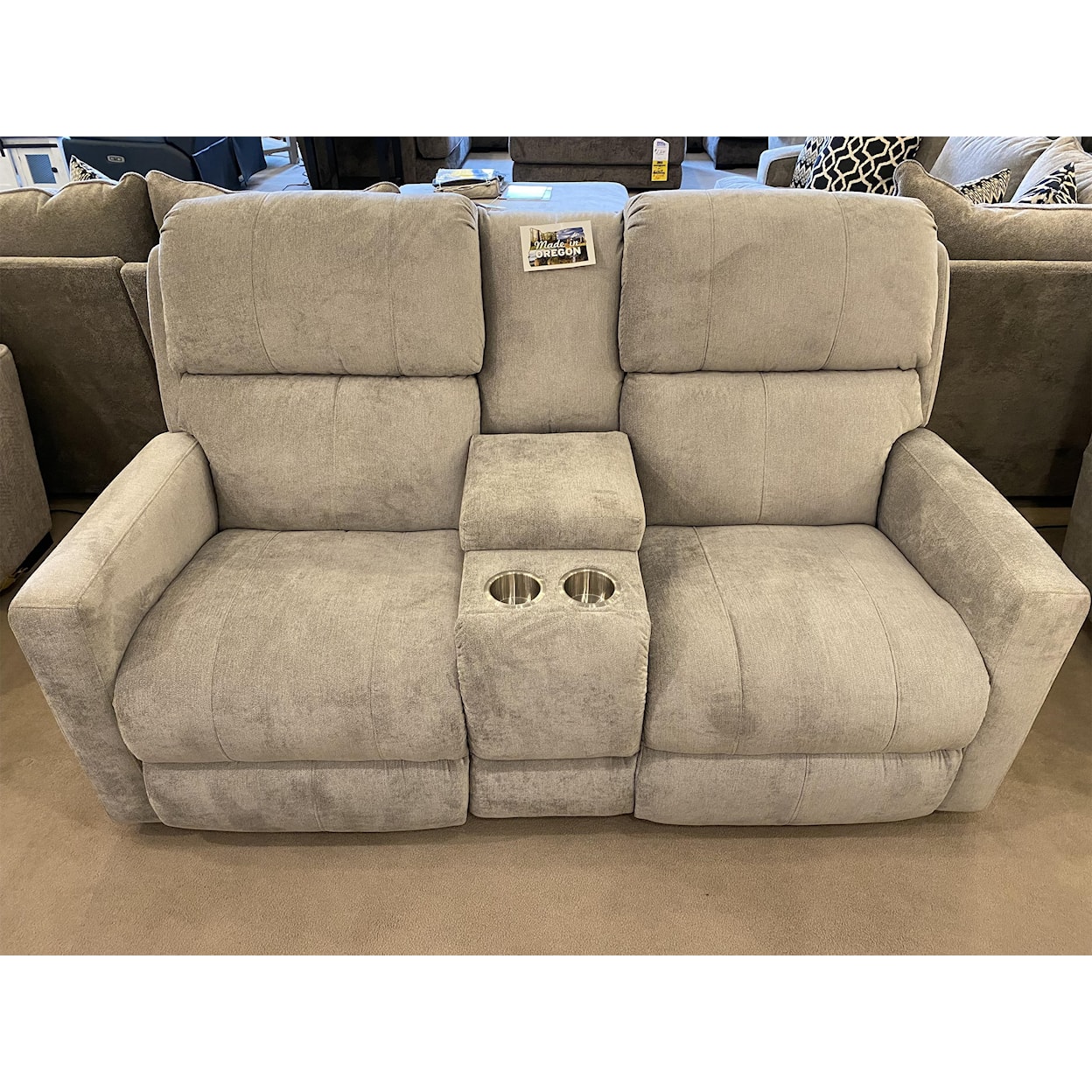 Stanton 945 Reclining Power Headrest and Lumbar Loveseat