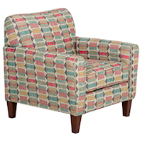 Transitional Upholstered Accent Chair with Exposed Wood Legs