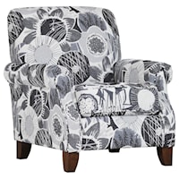 Transitional Upholstered Accent Chair with Exposed Wood Legs