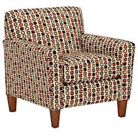 Transitional Upholstered Accent Chair with Exposed Wood Legs