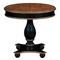 Two-Tone Pedestal Table with Round Tabletop