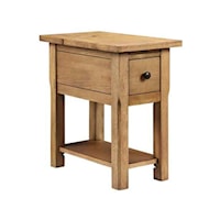 1-Drawer Chairside table with natural oak finish