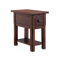 1-Drawer Chairside table with rustic lodge finish