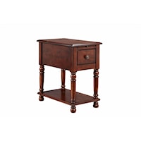 1-Drawer Chairside table with a cherry finish