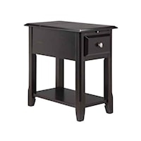 1-Drawer Chairside table in ebony finish