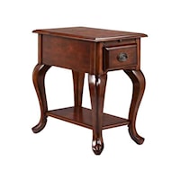 1-Drawer Chairside table in rich cordovan finish'