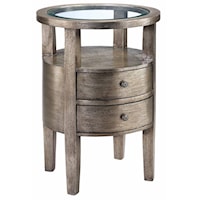 Round Accent Table w/ Glass Insert Top
