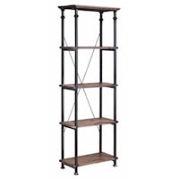 Metal Bookcase w/ 4 Wood Shelves