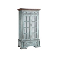 Tall Cabinet with 2 Doors and 2 Drawers and 3 Shelves