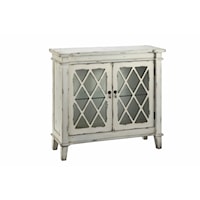 2-Glass Door Cabinet Antique White