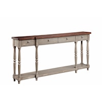 4 Drawer Console French Gray