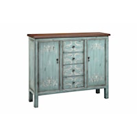 4 Drawer, 2 Door Wood Top Cabinet in Soft Surf