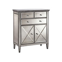 Mirrored 2-Door, 3-Drawer Cabinet