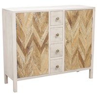 Derron Two Door Cabinet with Four Small Drawers