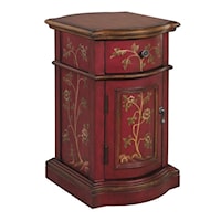 Red Petite Cabinet with 1 Drawer and 1 Door