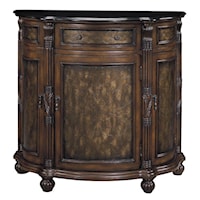 Granite Top Demilune Cabinet with 1 Drawer and 3 Doors