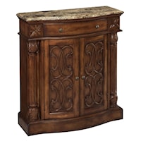 Carved Cabinet with Marble Top