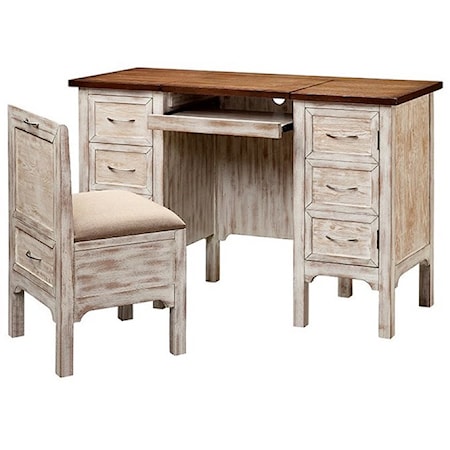 Caitlyn Desk/Vanity and Stool Set