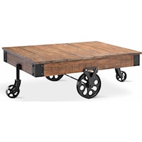 Cart Coffee Table w/ Wheels