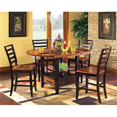 5-Piece Square/Round Gathering Table Set