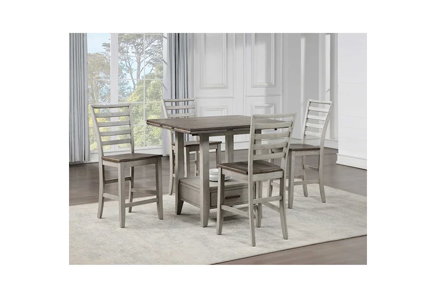 Abacus 5-Piece Counter Table and Chair Set by Steve Silver at Nassau Furniture and Mattress