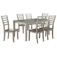 Casual 7-Piece Table and Chair Set with Butterfly Leaf