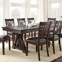 X Motif Dining Table and 18" Leaf