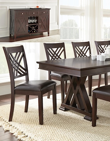8 Piece Table and Chair Set with Server