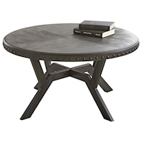 Round Cocktail Table with Exposed Rivets