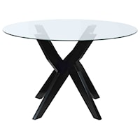 Contemporary Dining Table with Tempered Glass Top