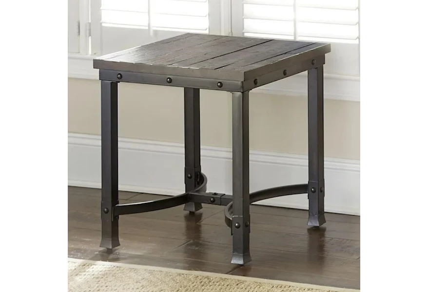 Ambrose Industrial Square End Table by Steve Silver at Household Furniture