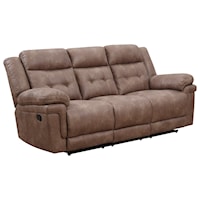 Casual Reclining Sofa with Tufted Back