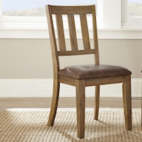 Casual Side Chair with Slat Back