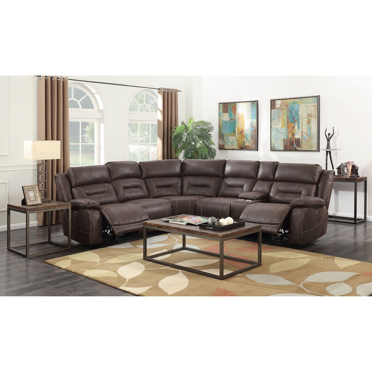 Steve Silver Aria 3 Piece Reclining Sectional Sofa