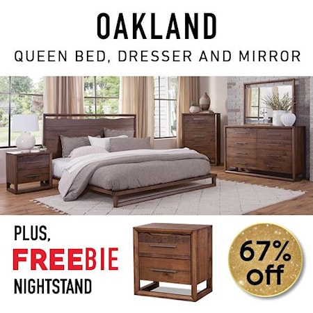 Oakland Queen Bed Package with Freebie!