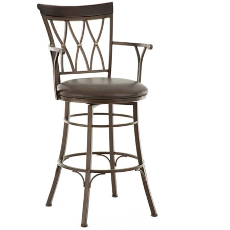 Jumbo Swivel Bar Stool with Armrest