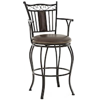 Jumbo Swivel Bar Stool with Armrest