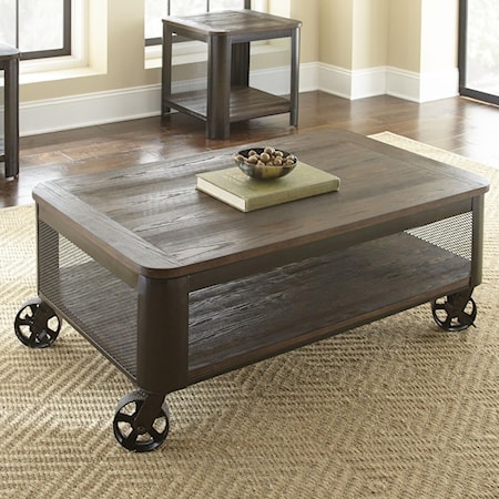 Lift Top Cocktail Table with Casters