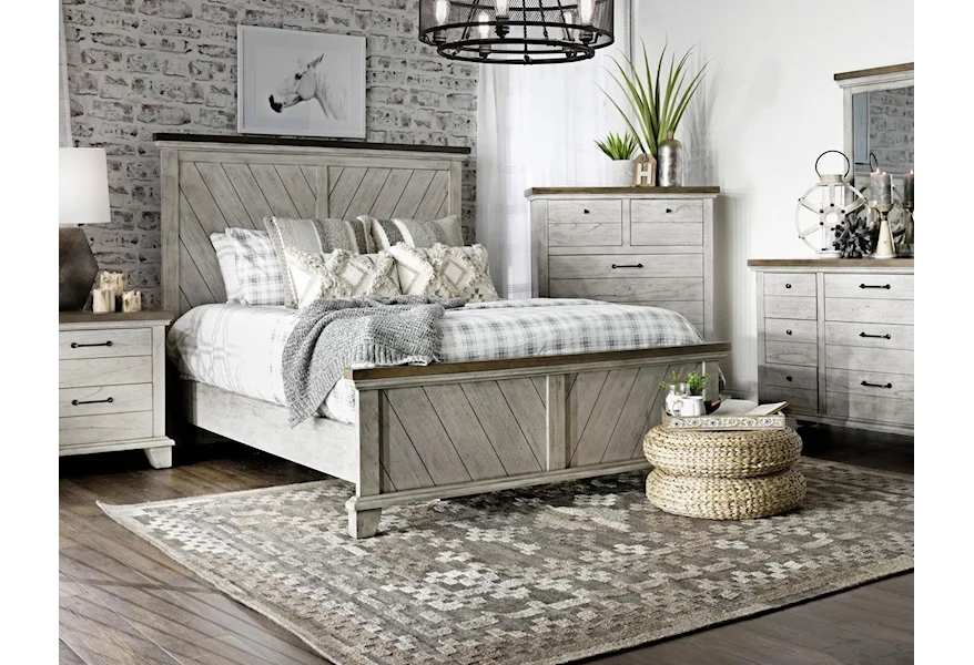 Bear Creek 5 Piece Queen Panel Bedroom Set by Steve Silver at Sam's Furniture Outlet