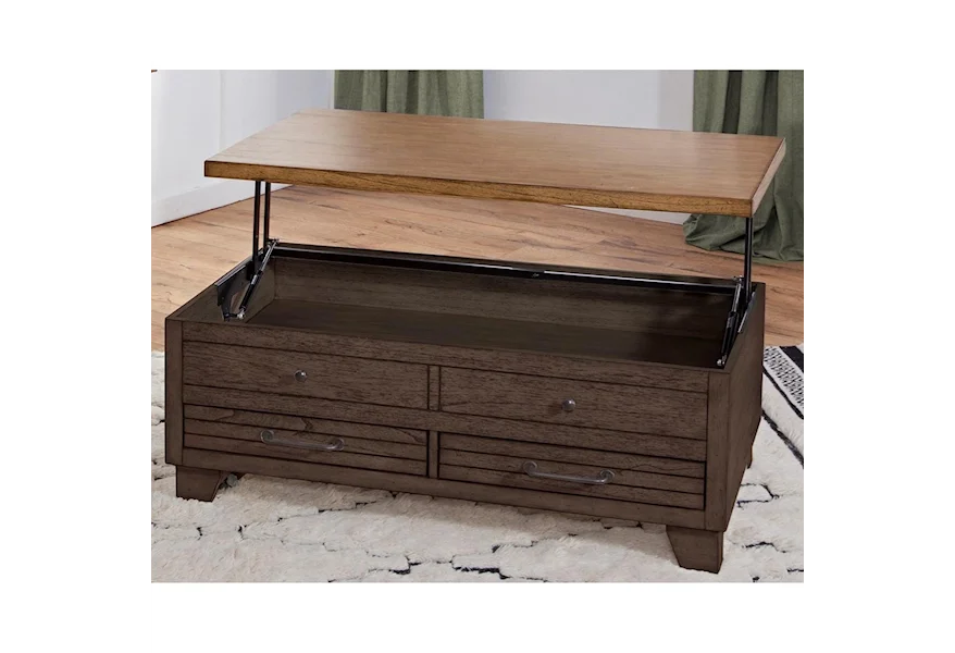 Bear Creek Lift-Top Cocktail Table by Steve Silver at Z & R Furniture