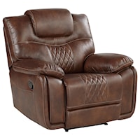 Casual Manual Recliner Chair with Pillow Arms